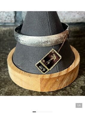 Monet Silver-Tone Textured Woman’s Bangle Bracelet